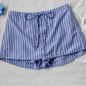 Blue and White Striped Skort